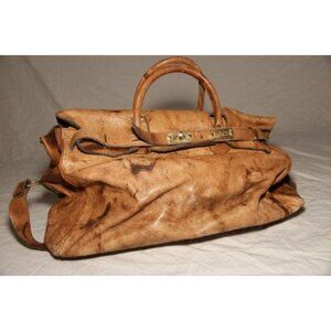 Vintage Genuine Leather Carry On Bag Luggage Handmade In Argentina Shoulder